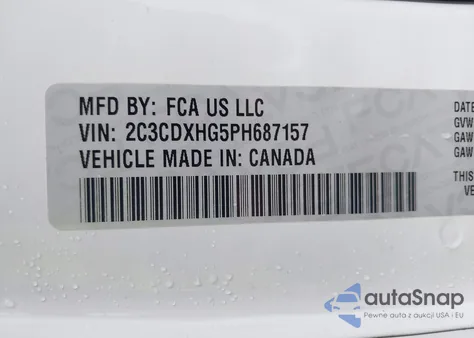 2023 Dodge Charger Gt z USA, uszkodzony, nr VIN 2C3CDXHG5PH687157